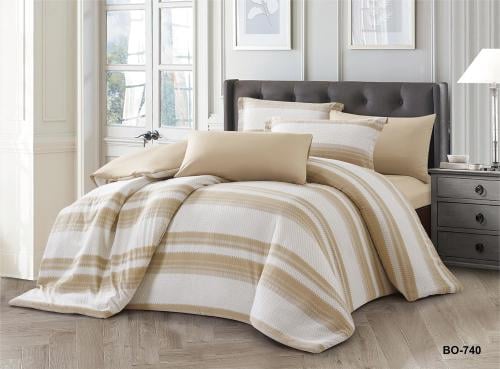 مفرش هلا كتان قطن فاخر مزدوج 6 قطع