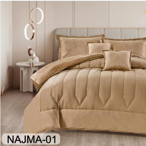 مفرش مخمل نجمة شتوي مزدوج 6 قطع