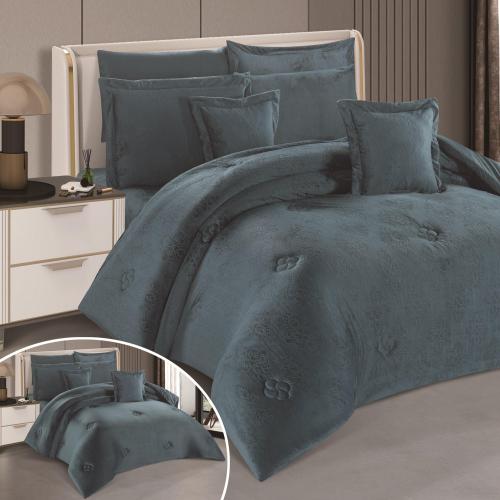 مفرش مخمل سيلا مفرد ونص 5 ثطع