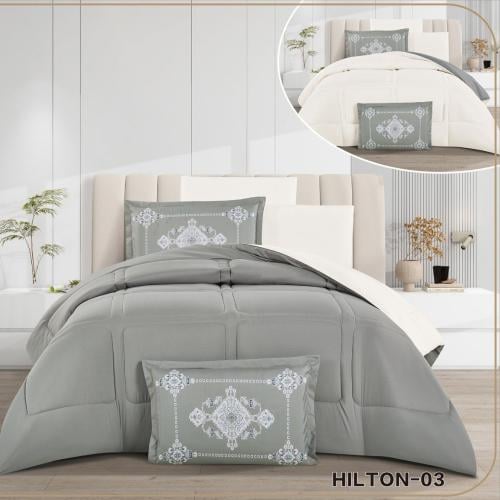 مفرش هيلتون 4 قطع مفرد ونص