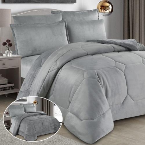 مفرش مخمل شتوي مفرد ونص 4قطع