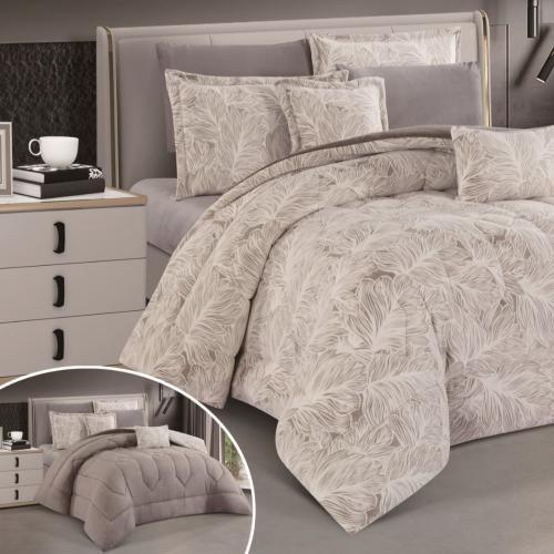 مفرش مخمل شتوي ريفا  مزدوج 6 قطع