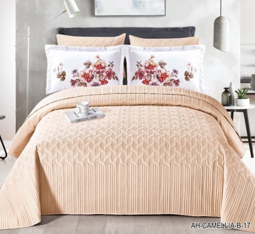 مفرش مضغوط كاميليا مزدوج 6 قطع