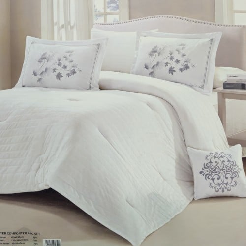 مفرش مخمل شتوي شيري مفردونص 5 قطع