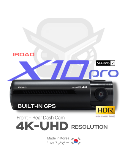 IROAD X10 Pro داش كام أمامية خلفية بدقة 4K UHD