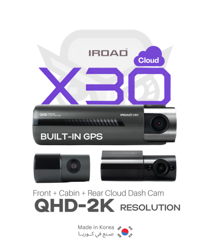 IROAD X30 Cloud داش كام ثلاثية - أمامية خلفية داخل...