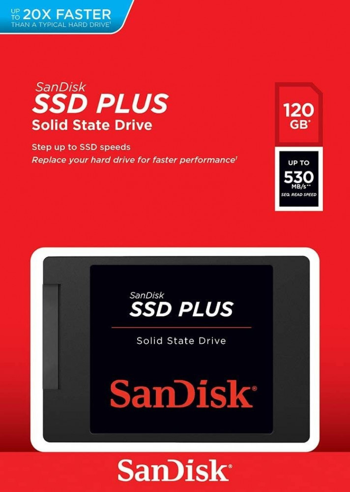 SanDisk SSD PLUS 120GB Internal SSD - SATA III 6 Gbs, 2.57mm, Up to 530 MBs  -