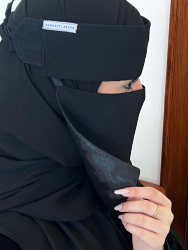 1-نقاب زهرتي مبطن حرير اصلي
