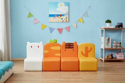 كنب حيوانات الأرنب و النمر 4 قطع