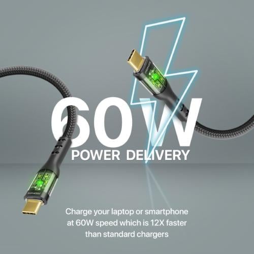 كيبل شحن USB-C تايب سي فائق السرعة يشحن بقدرة 60 و...