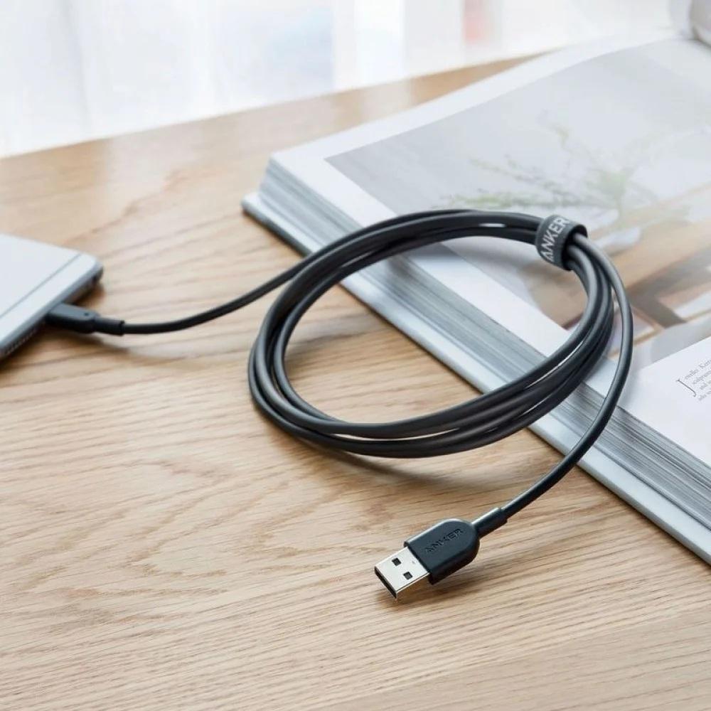 انكر - كيبل آيفون معتمد ربل USB بطول 1.8 متر - اسود