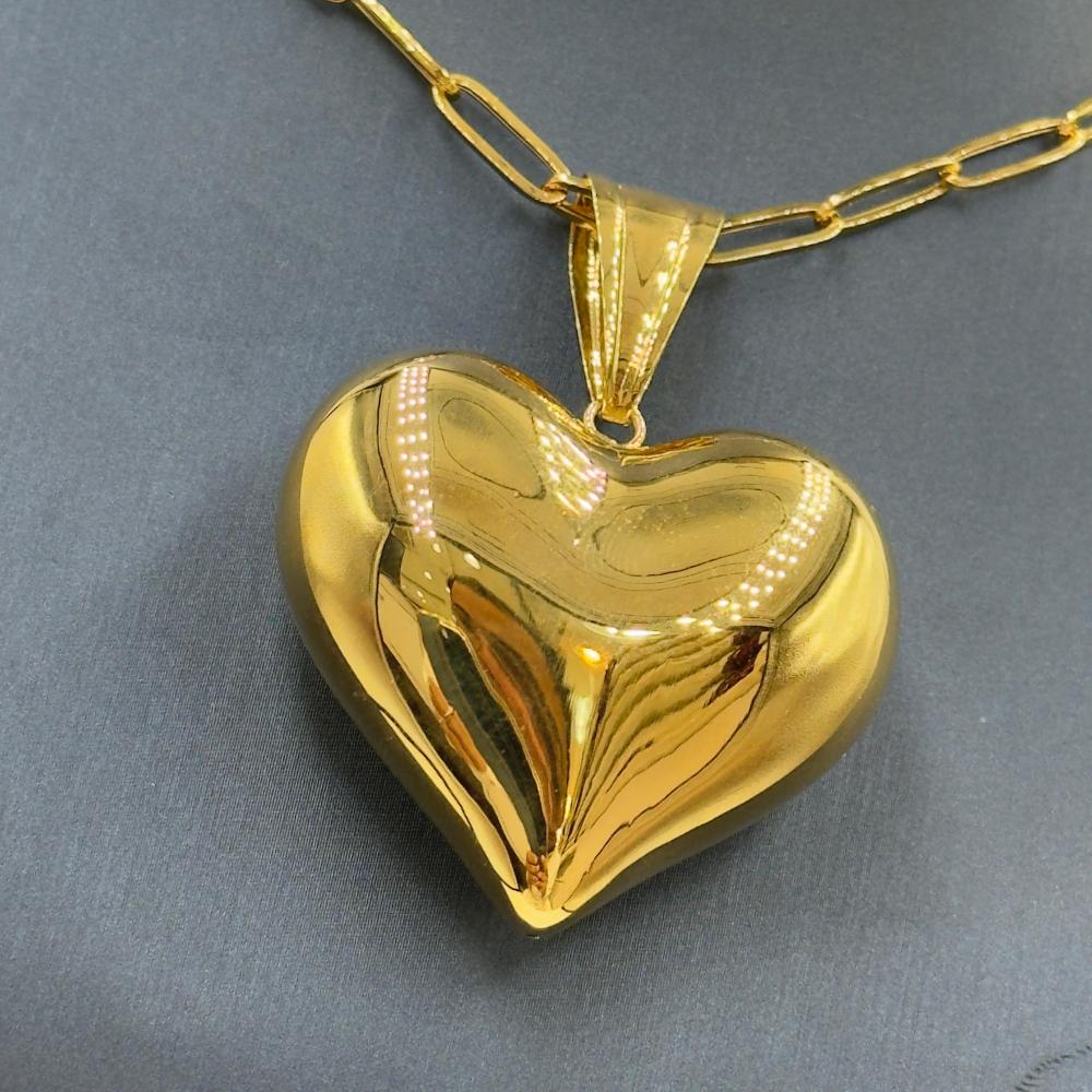 عقد قلب ذهب عيار 18 - مجوهرات قصر المدينة للذهب - الدمام