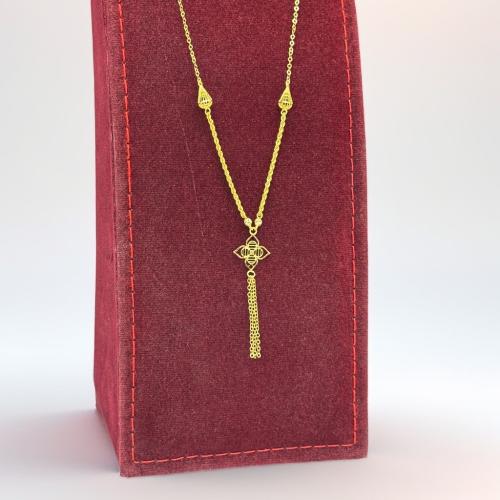 18K Gold Paper Clip Necklace - Madina jewellery - KSA