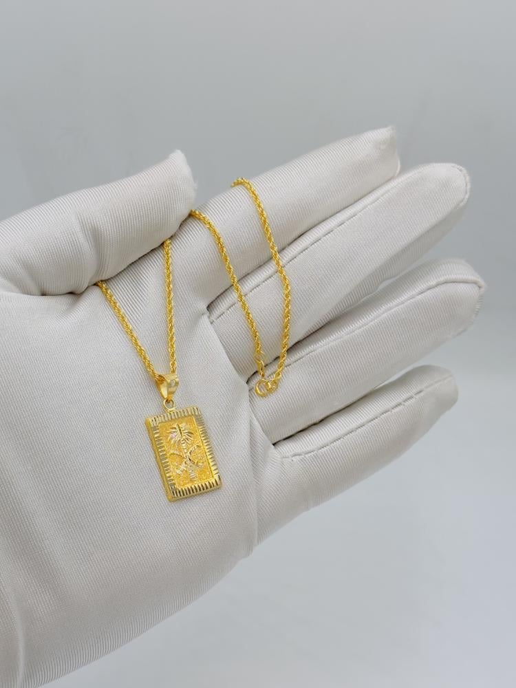 سلسال شعار السعودية 18k - مجوهرات قصر المدينة للذهب - الدمام