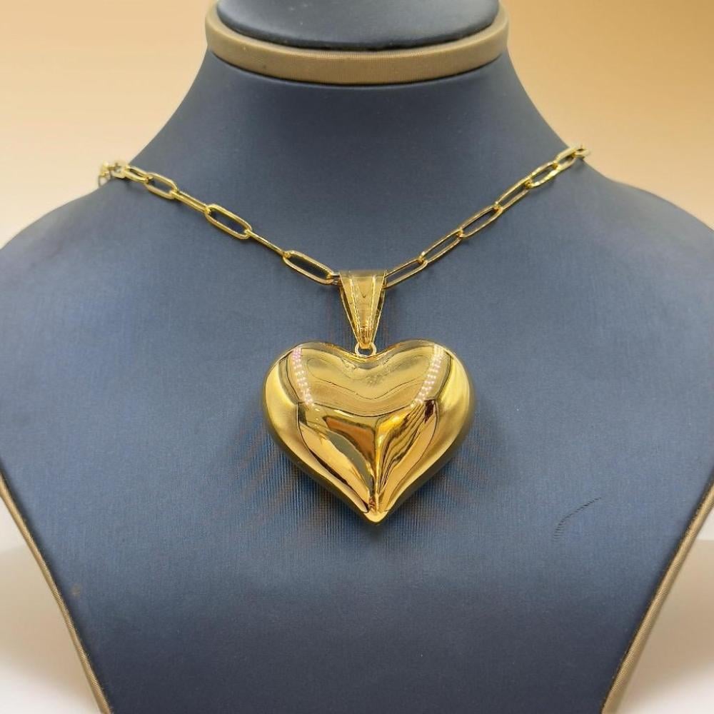 عقد قلب ذهب عيار 18 - مجوهرات قصر المدينة للذهب - الدمام