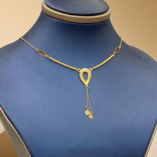 18K Gold Paper Clip Necklace - Madina jewellery - KSA