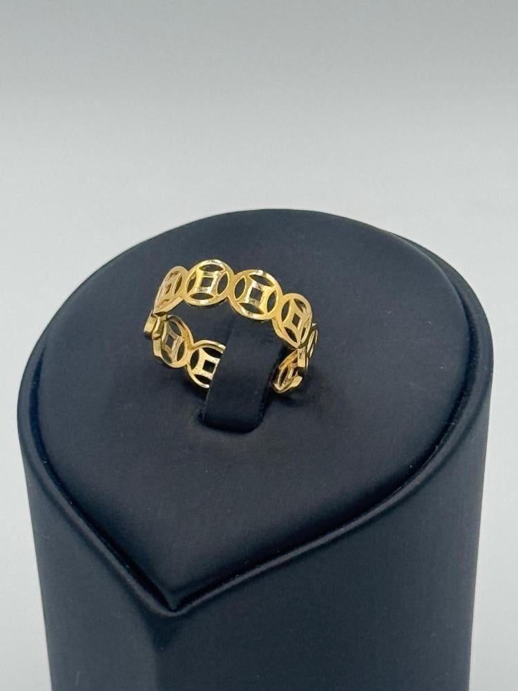 خاتم بسيط عيار 18 مزخرف - مجوهرات قصر المدينة للذهب - الدمام