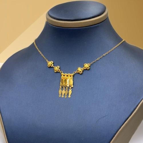 18K gold paperclip necklace - Madina jewellery - KSA