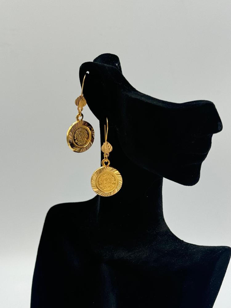 حلق ذهب جنيهات 21 - مجوهرات قصر المدينة للذهب - الدمام