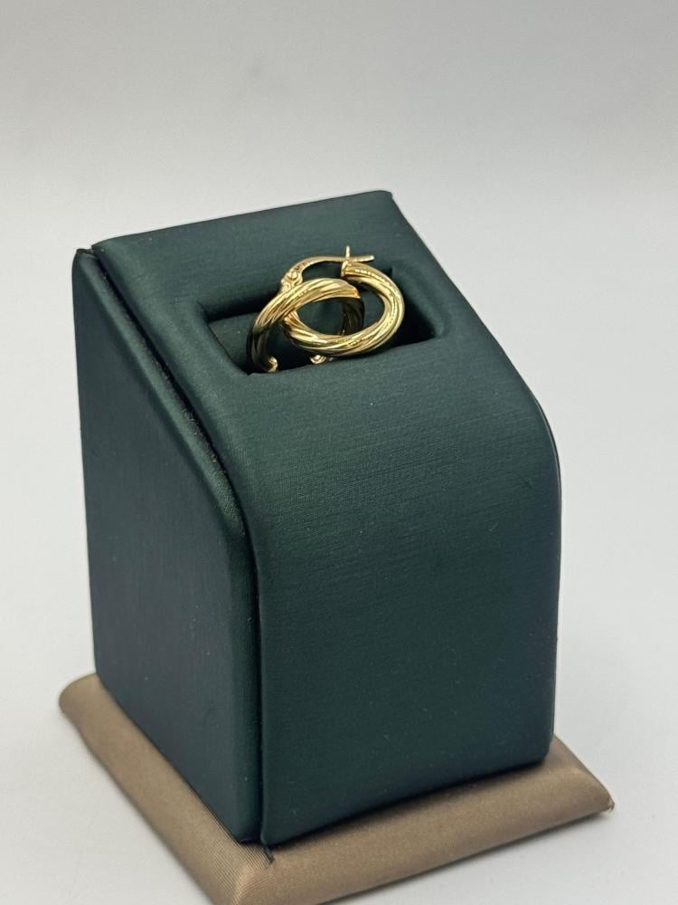 حلق ذهب عيار 18 دائرى مجدول - مجوهرات قصر المدينة للذهب - الدمام