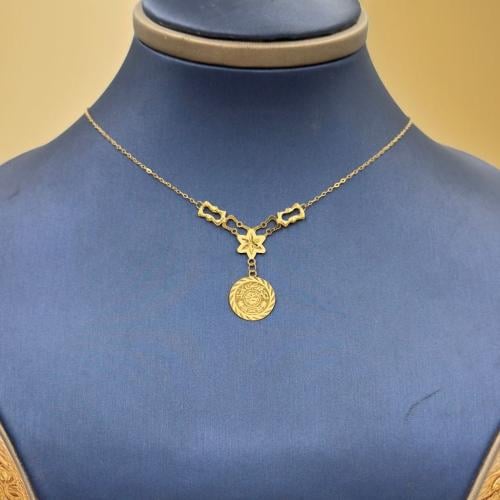 18K Gold Paper Clip Necklace - Madina jewellery - KSA