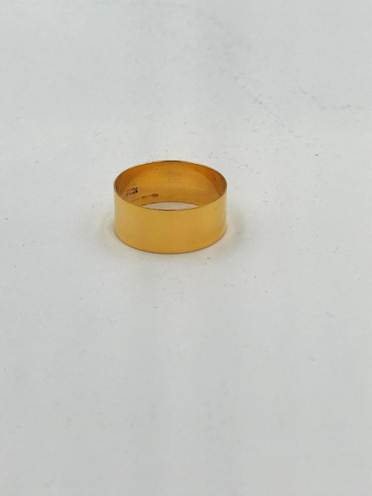 دبلة ذهب عيار 18 عريضة - مجوهرات قصر المدينة للذهب - الدمام