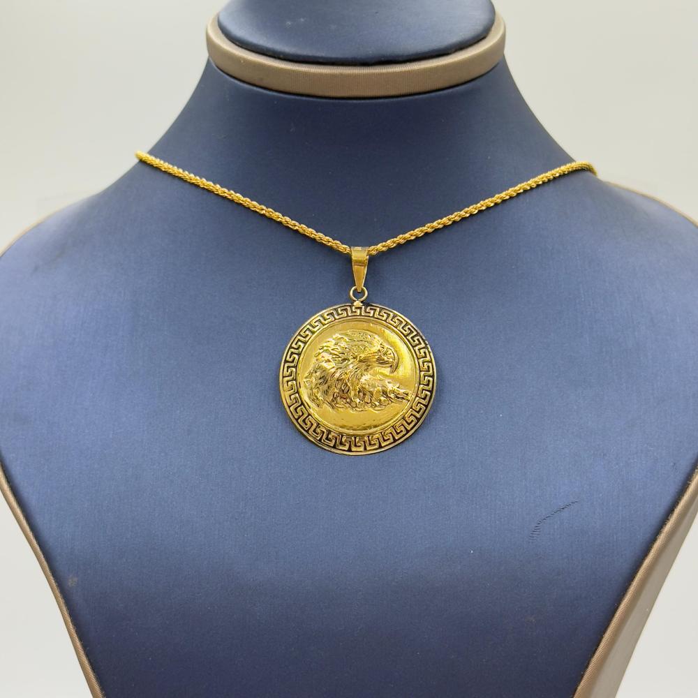 elegant gold necklace featuring a majestic eagle Madina