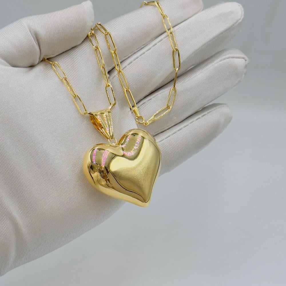 عقد قلب ذهب عيار 18 - مجوهرات قصر المدينة للذهب - الدمام