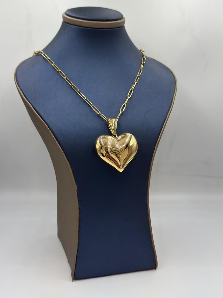 عقد قلب ذهب عيار 18 - مجوهرات قصر المدينة للذهب - الدمام