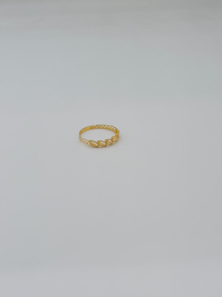 خاتم ذهب عيار 21 شكل أوراق - مجوهرات قصر المدينة للذهب - الدمام