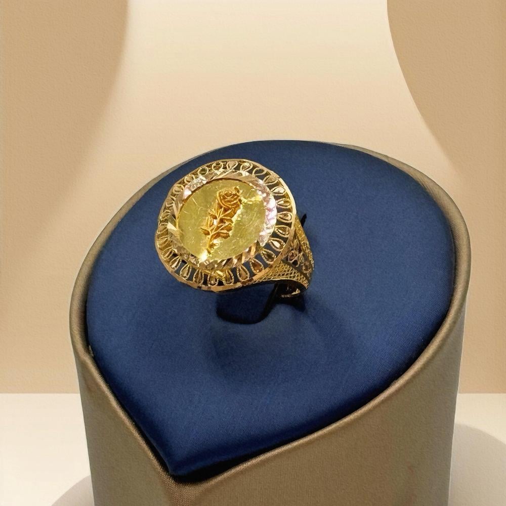 خاتم وردة عيار 21 - مجوهرات قصر المدينة للذهب - الدمام