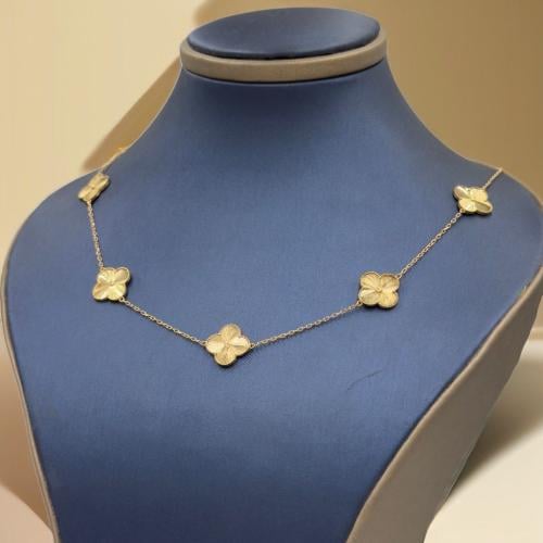 18K Gold Paper Clip Necklace - Madina jewellery - KSA