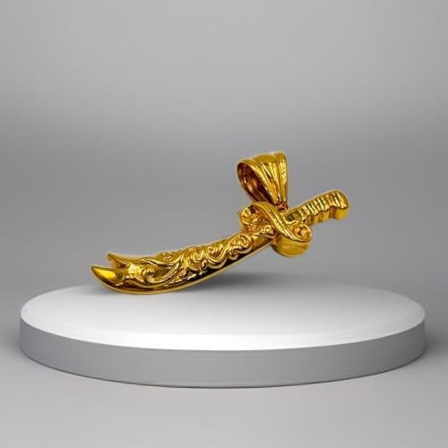 21K gold sword pendant - Madina jewellery - KSA