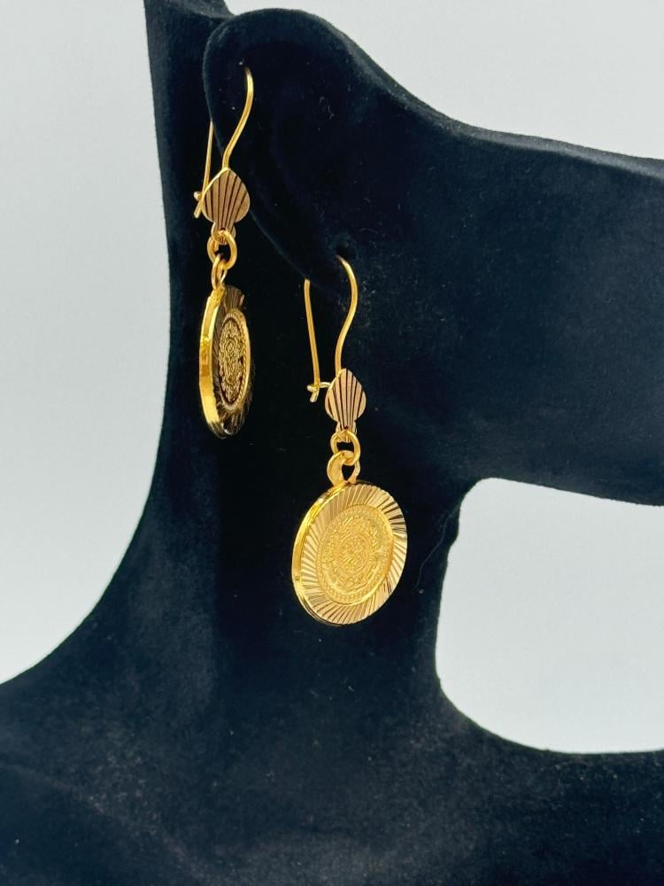 حلق ذهب جنيهات 21 - مجوهرات قصر المدينة للذهب - الدمام