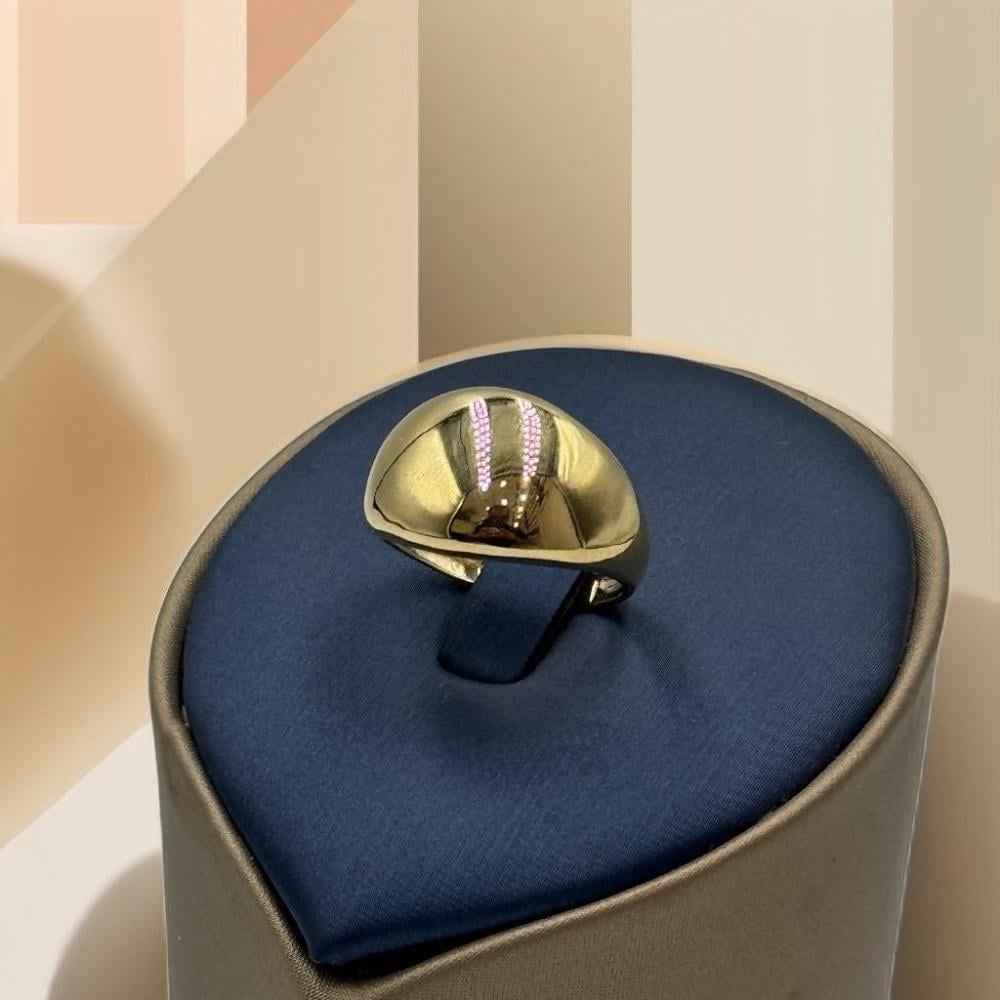 خاتم ذهب عيار 18 عريض - مجوهرات قصر المدينة للذهب - الدمام