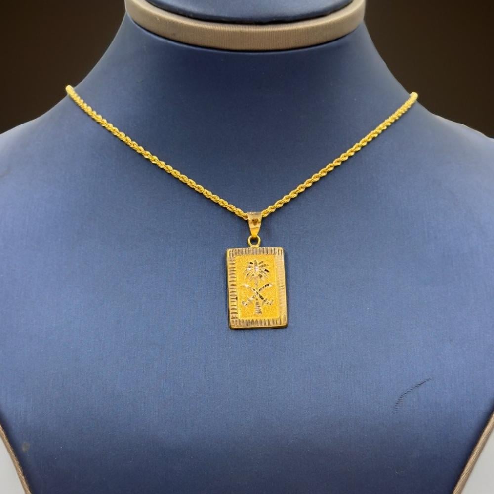 سلسال شعار السعودية 18k - مجوهرات قصر المدينة للذهب - الدمام