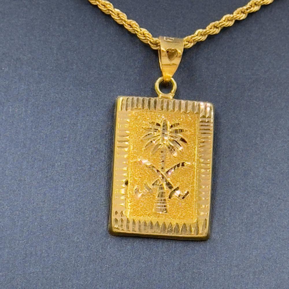 سلسال شعار السعودية 18k - مجوهرات قصر المدينة للذهب - الدمام