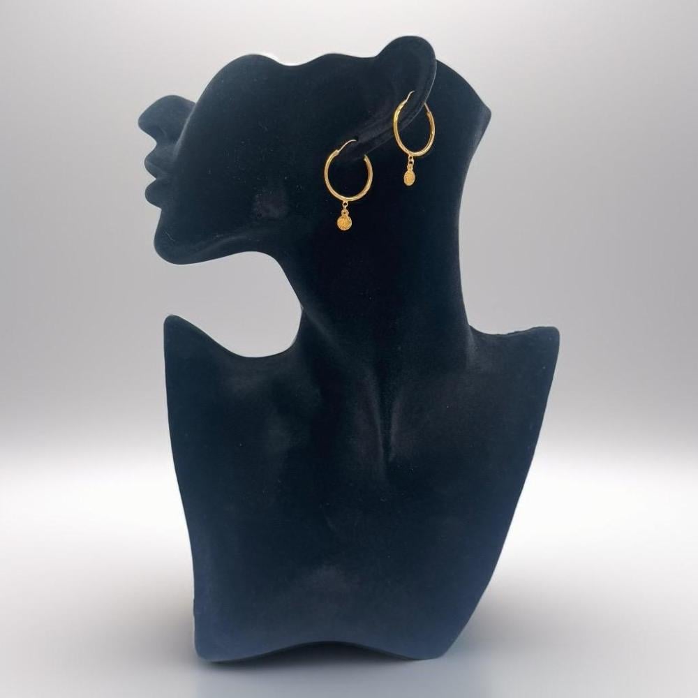 حلق جنيهات ذهب عيار 21 - مجوهرات قصر المدينة للذهب - الدمام