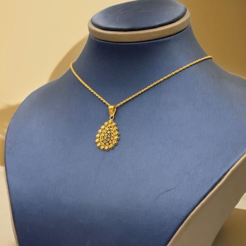 18K Gold Paper Clip Necklace - Madina jewellery - KSA