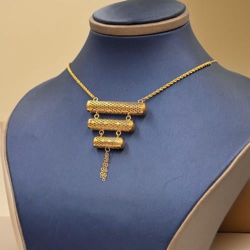 18K Gold Paper Clip Necklace - Madina jewellery - KSA