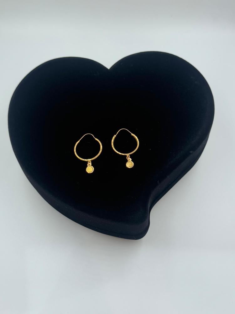 حلق جنيهات ذهب عيار 21 - مجوهرات قصر المدينة للذهب - الدمام