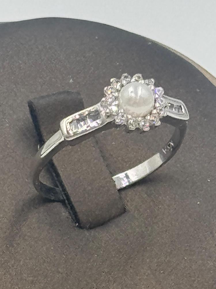 خاتم ذهب أبيض عيار 18 لؤلؤة - مجوهرات قصر المدينة للذهب - الدمام