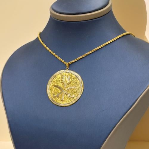 18K Gold Paper Clip Necklace - Madina jewellery - KSA