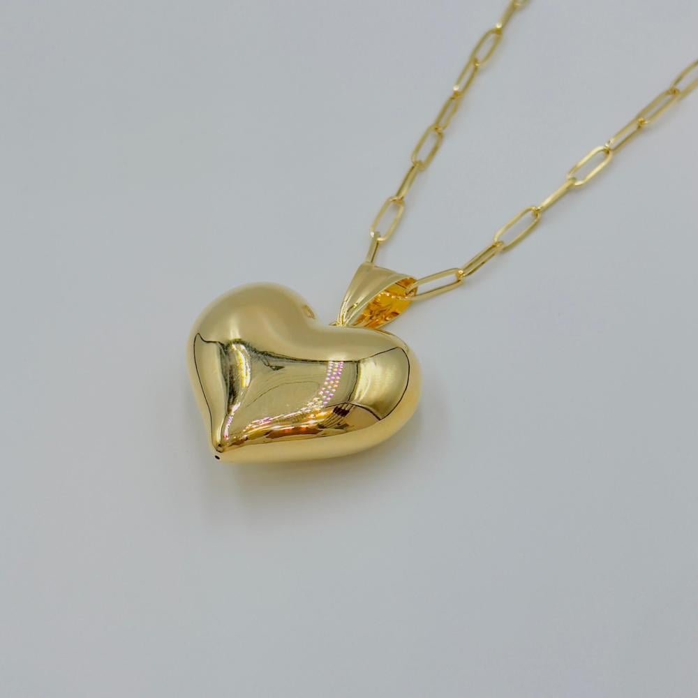 عقد قلب ذهب عيار 18 - مجوهرات قصر المدينة للذهب - الدمام