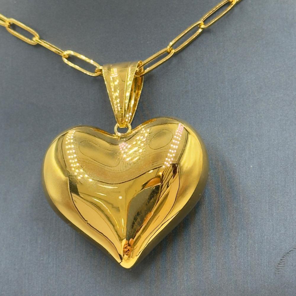 عقد قلب ذهب عيار 18 - مجوهرات قصر المدينة للذهب - الدمام