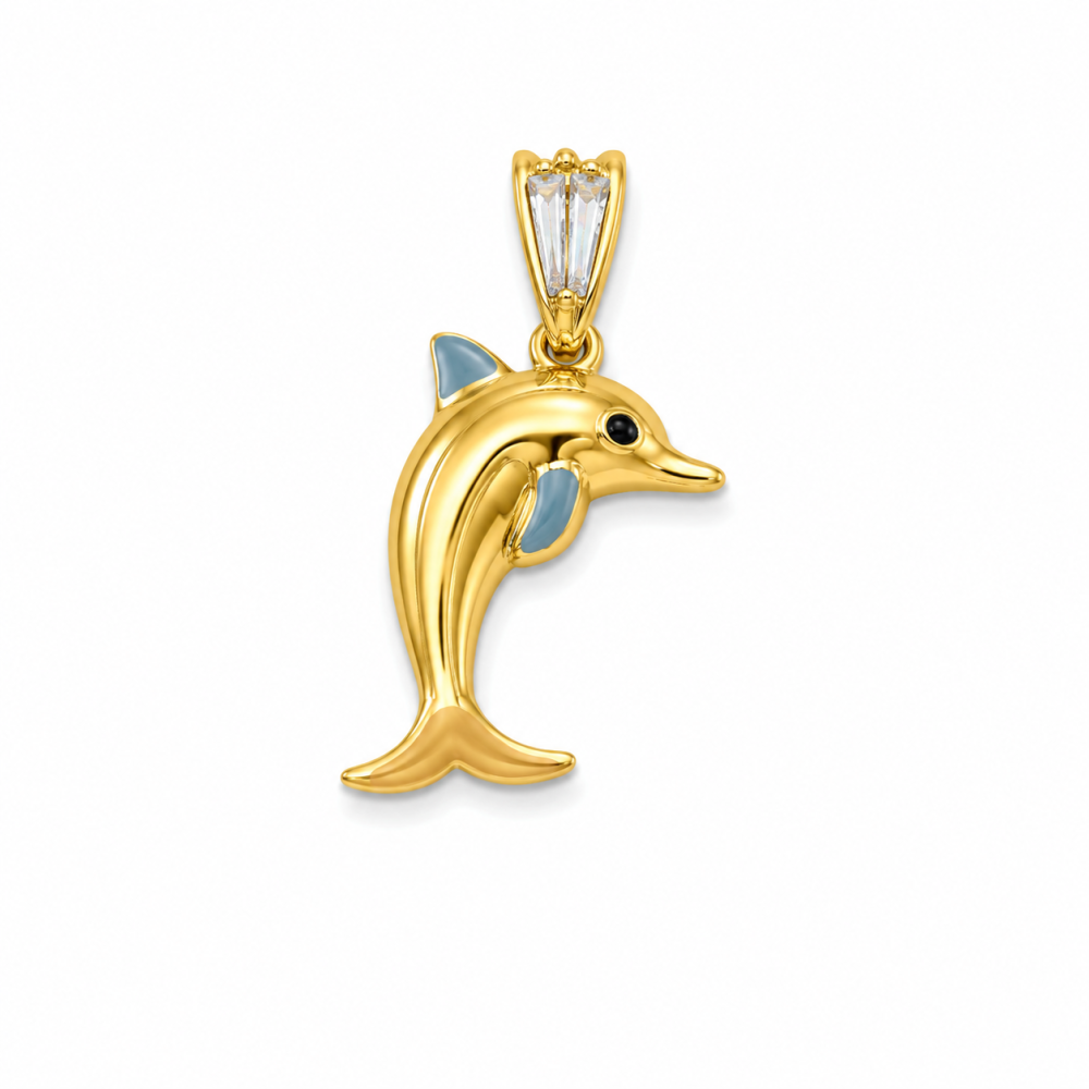 18K Gold Dolphin Pendant | MADINA JEWELLERY