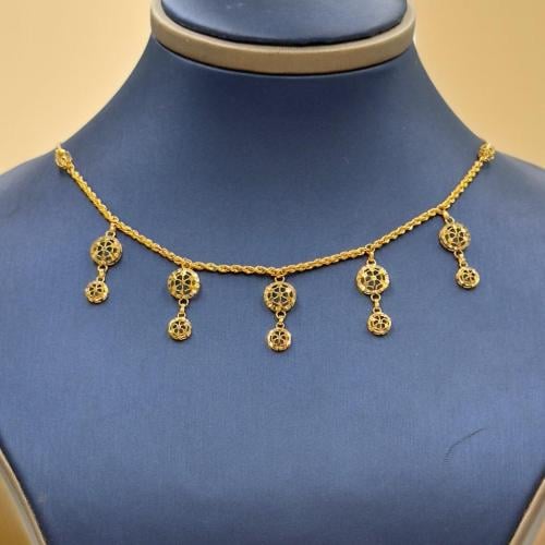 18K gold paperclip necklace - Madina jewellery - KSA