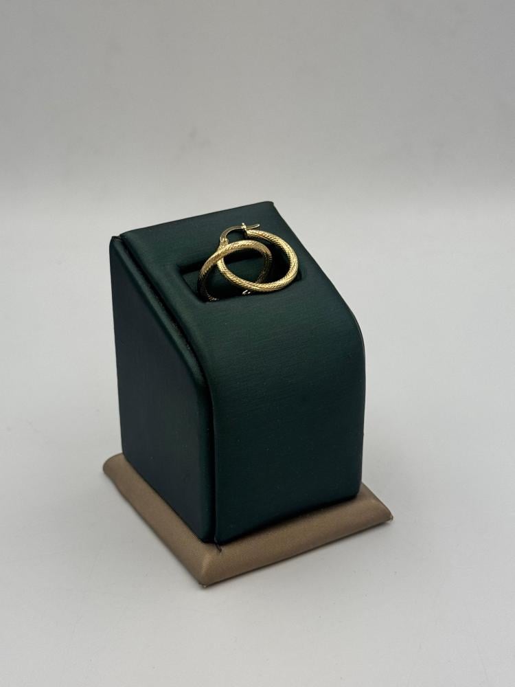 حلق ذهب عيار 18 مجدولة - مجوهرات قصر المدينة للذهب - الدمام