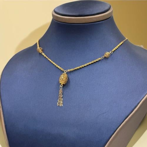 18K Gold Paper Clip Necklace - Madina jewellery - KSA