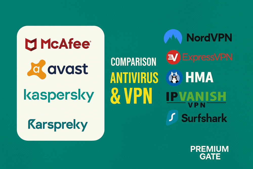 صوره توضح مقارنه برامج الحمايه و vpn ببريميوم جيت
